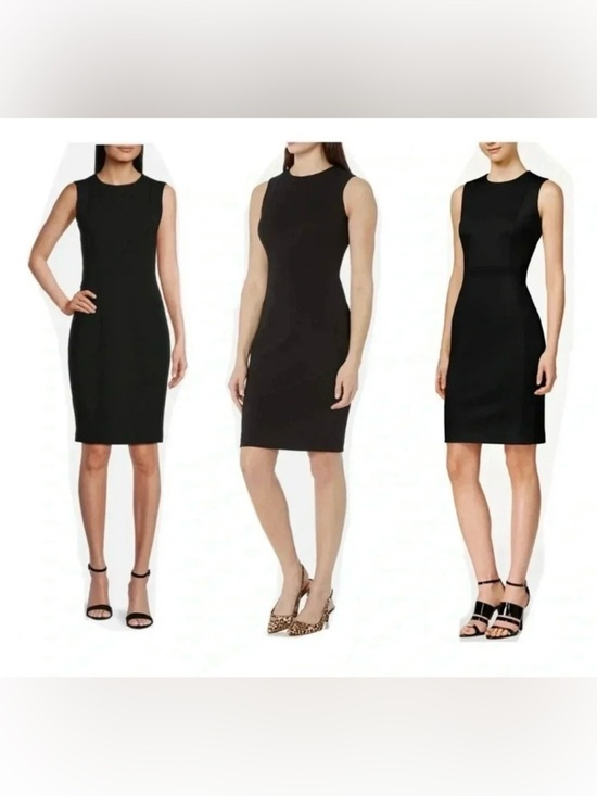 Calvin Klein Dresses & Skirts - Calvin Klein Sleeveless Seam Front Scuba Crepe Crew Neck Sheath Dress Size 6
